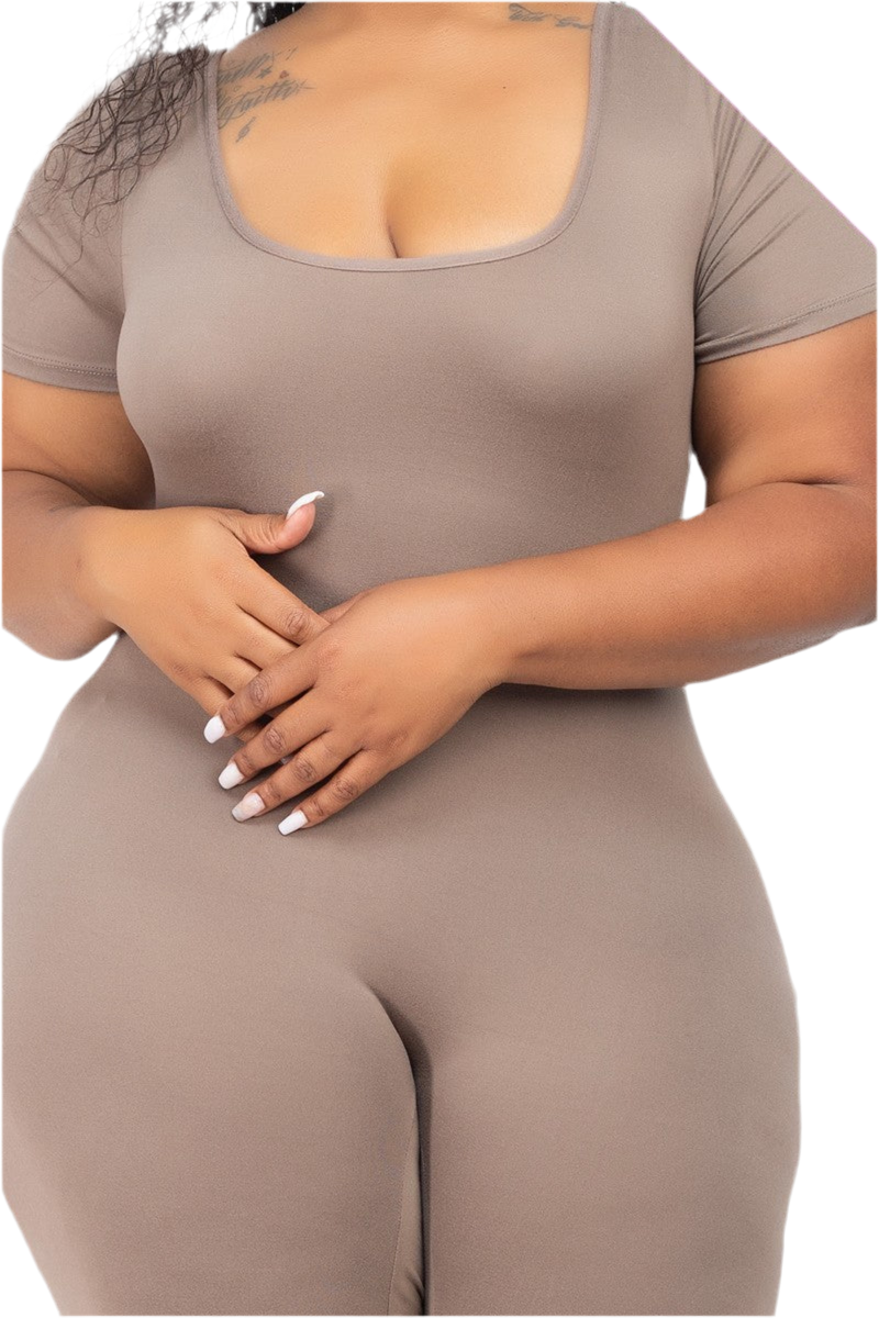 Plus Size Short Sleeve Bodycon Romper